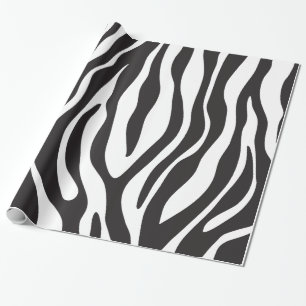 Zebra zwarte & witte strips cadeaupapier