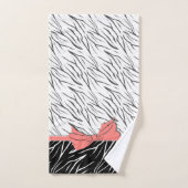 Zebra zwarte witte tijgerleder strepen roze bad handdoek (Handdoek)