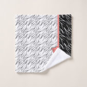 Zebra zwarte witte tijgerleder strepen roze bad handdoek (Wasdoekje)