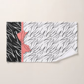 Zebra zwarte witte tijgerleder strepen roze bad handdoek (Handdoek)