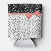 Zebra zwarte witte tijgerleder strepen roze blikjeskoeler (Voorkant)