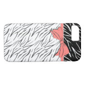 Zebra zwarte witte tijgerleder strepen roze Case-Mate iPhone case (Achterkant (Horizontaal))