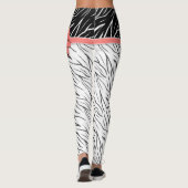 Zebra zwarte witte tijgerleder strepen roze leggings (Achterkant)