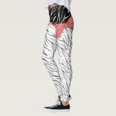 Zebra zwarte witte tijgerleder strepen roze leggings (Links)