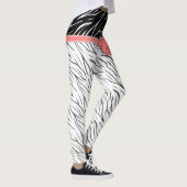 Zebra zwarte witte tijgerleder strepen roze leggings (Rechts)