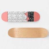 Zebra zwarte witte tijgerleder strepen roze persoonlijk skateboard (Horizontaal)