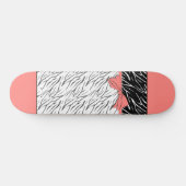 Zebra zwarte witte tijgerleder strepen roze persoonlijk skateboard (Horizontaal)