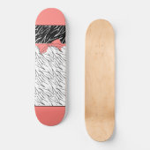 Zebra zwarte witte tijgerleder strepen roze persoonlijk skateboard (Voorkant)