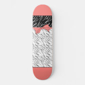 Zebra zwarte witte tijgerleder strepen roze persoonlijk skateboard (Voorkant)