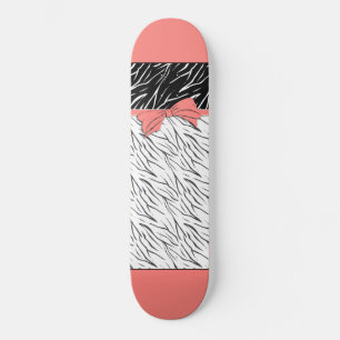 Zebra zwarte witte tijgerleder strepen roze persoonlijk skateboard