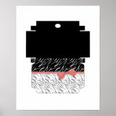 Zebra zwarte witte tijgerleder strepen roze poster (Voorkant)