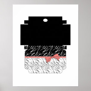 Zebra zwarte witte tijgerleder strepen roze poster
