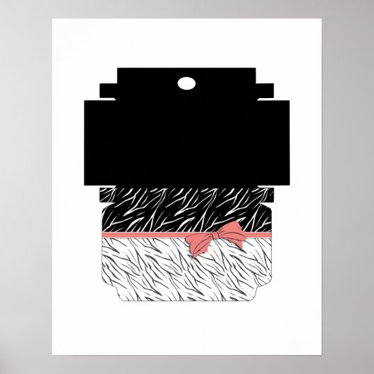 Zebra zwarte witte tijgerleder strepen roze poster (Voorkant)