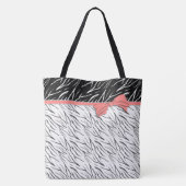 Zebra zwarte witte tijgerleder strepen roze tote bag (Achterkant)