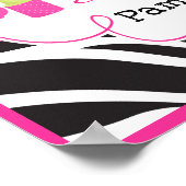 Zebraafdruk Birthday Pamper Party Poster (Hoek)