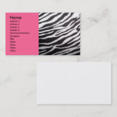 Zebraafdruk en roze visitekaartje (Voorkant / Achterkant)