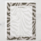 Zebraafdruk, retro-kleuren grafiet + grijs briefhoofd ontwerp (Voorkant / Achterkant)