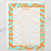 Zebraafdruk, retrokleuren briefhoofd ontwerp (Voorkant / Achterkant)