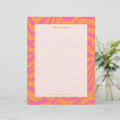 Zebraafdruk, retrokleuren gepersonaliseerd briefhoofd (Staand voorkant)