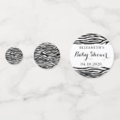 Zebraafdruk, strepen, zwart en wit, Baby shower Confetti (Voorkanten)