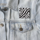 Zebraafdruk Vierkante Button 5,1 Cm (In situ)