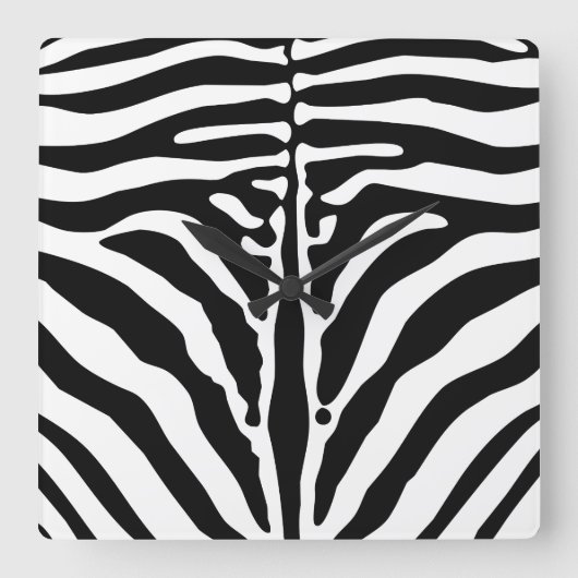 Zebraafdruk Vierkante Klok (Voorkant)