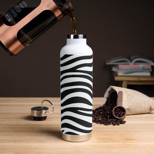 Zebraafdruk Waterfles (Koffie)