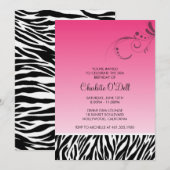 zebraafdrukken; bloeiende verjaardag kaart (Voorkant / Achterkant)