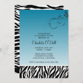 zebraafdrukken; bloeiende verjaardag kaart (Voorkant / Achterkant)