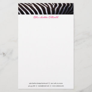 zebraafdrukken; monogram briefpapier