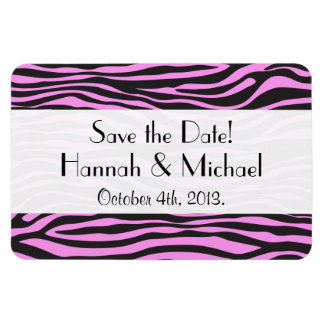 Zebraafdrukken, stripes, roze Zebra, sla de datum  Magneet