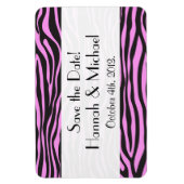 Zebraafdrukken, stripes, roze Zebra, sla de datum Magneet (Verticaal)