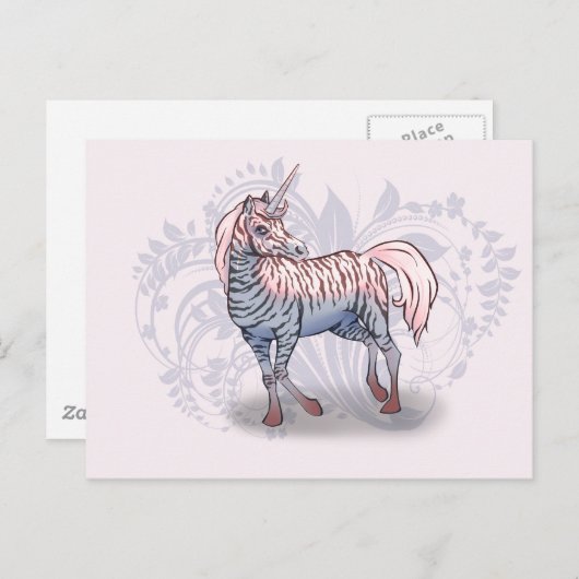 Zebracorn zebra-unicorn briefkaart (Voorkant / Achterkant)