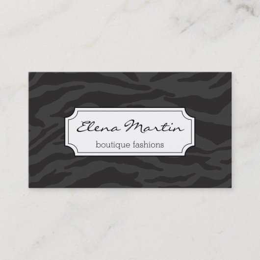 Zebradruk | Donkergrijs Visitekaartje (Voorkant)
