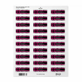 Zebradruk & Heet Roze Kant Monogram Etiket (Full Sheet)