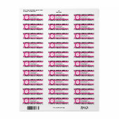 Zebradruk & Heet Roze Kant Monogram Etiket (Full Sheet)