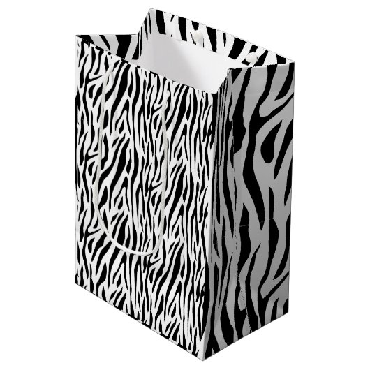 Zebradruk Medium Cadeauzakje (Voorkant Gekanteld)
