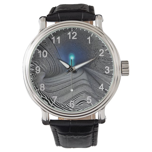 Zebradruk optische illusie, horloge (Voorkant)