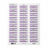 Zebradruk & Paarse kanten monogram Etiket (Full Sheet)