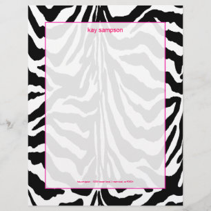 Zebradruk, retro kleuren fuchsia accent briefhoofd sjabloon