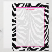 Zebradruk, retro kleuren fuchsia accent briefhoofd sjabloon (Voorkant / Achterkant)