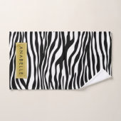 Zebradruk, Zebra, zwart-wit, Jouw naam Bad Handdoek (Handdoek)