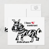 Zebraham- Ik hou van contrast Briefkaart (Voorkant / Achterkant)