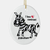Zebraham- Ik hou van contrast Keramisch Ornament (Rechts)