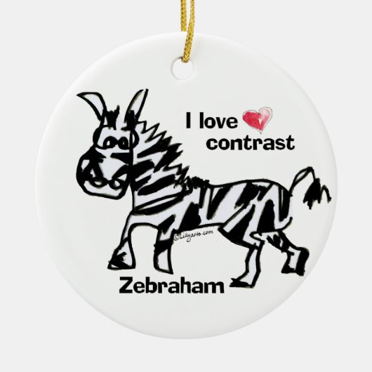 Zebraham- Ik hou van contrast Keramisch Ornament (Voorkant)