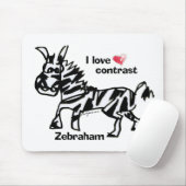 Zebraham- Ik hou van contrast Muismat (Met muis)