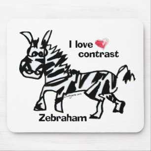 Zebraham- Ik hou van contrast Muismat