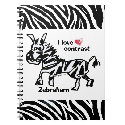 Zebraham- Ik hou van contrast Notitieboek (Voorkant)