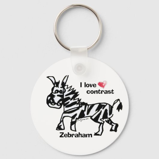 Zebraham- Ik hou van contrast Sleutelhanger (Voorkant)
