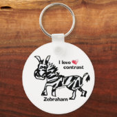 Zebraham- Ik hou van contrast Sleutelhanger (Voorkant)